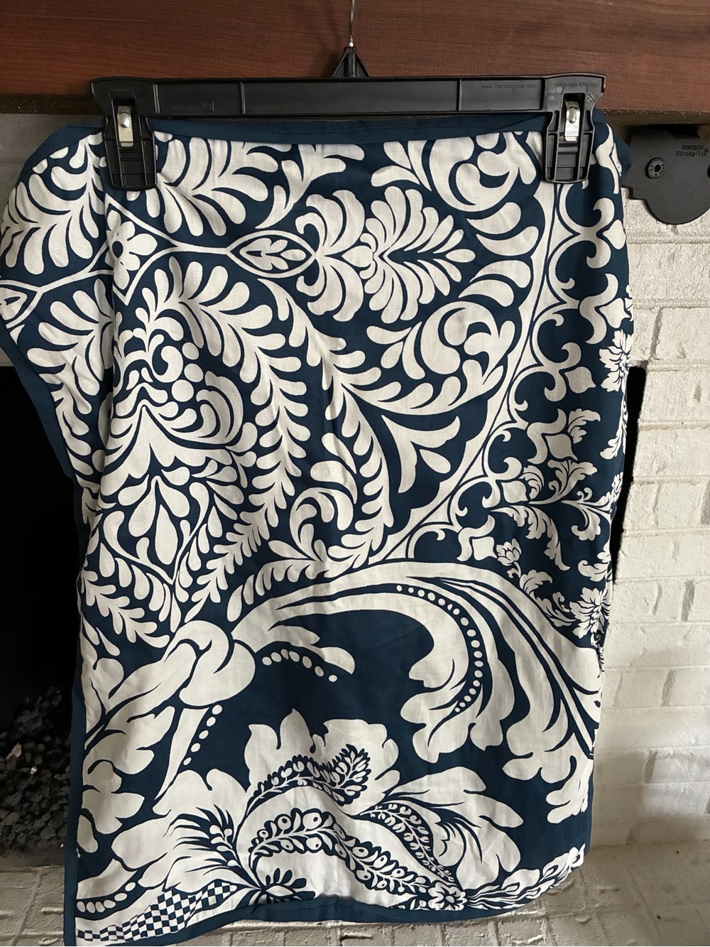 Navy & White Botanical Print standard pillow shams set of 2